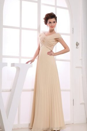 Reißverschluss Chiffon A-Linie bodenlanges langes Brautmutterkleid mit gekappten Ärmeln - Bild 2