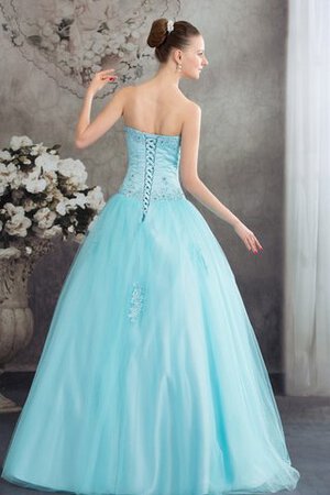 A Linie Ärmelloses Duchesse-Linie Jugendweihekleid aus Tüll mit Perlen - Bild 6