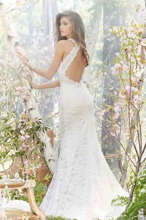 Robe de mariée simple avec perle entrecroisé jusqu'au sol collant - Photo 1