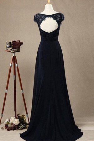 Robe demoiselle d'honneur plissé avec manche épeules enveloppants a-ligne ruché - Photo 3