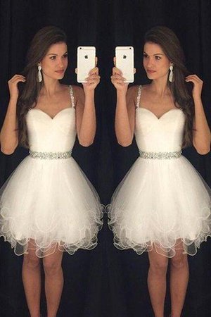 Vestido de Homecoming de Corte-A de Corte princesa en Tul de Natural de Abalorio - Foto 1
