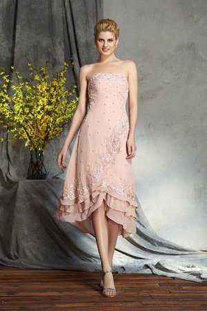 Ärmelloses Chiffon Reißverschluss Brautmutterkleid mit Jacke mit Applike - Bild 3