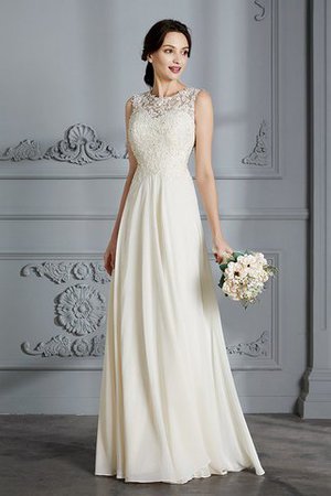 Abito da Sposa A Terra Principessa Senza Maniche Semplice A-Line - Foto 5