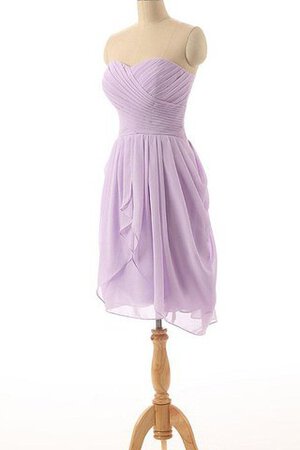 A-Linie Ärmelloses kurzes Abschlusskleid mit Rücken Schnürung mit Rüschen - Bild 3