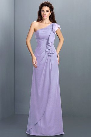 Ärmellos Chiffon Drapiertes One Schulter Bodenlanges Brautjungfernkleid - Bild 19