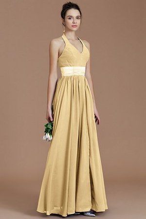 Normale Taille A-Line Ärmelloses Bodenlanges Brautjungfernkleid aus Chiffon - Bild 17