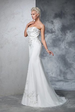 Herz-Ausschnitt Normale Taille Anständiges Extravagantes Brautkleid aus Satin - Bild 5