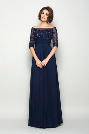 Prinzessin Perlenbesetztes Chiffon Brautmutterkleid mit Reißverschluss mit Empire Taille - Bild 1