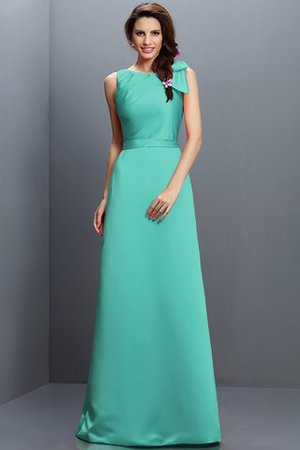 Robe demoiselle d'honneur longue en forme fermeutre eclair col en bateau en satin - Photo 14