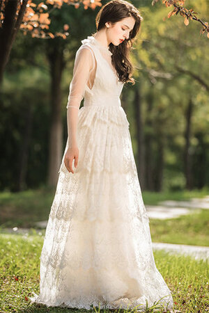 Abito da sposa stile dea affascinante naturale in stain elastico in pizzo retro - Foto 2