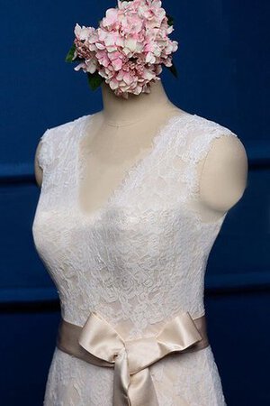 Ärmellos normale Taille Meerjungfrau Brautkleid mit Schleife mit Gürtel - Bild 6