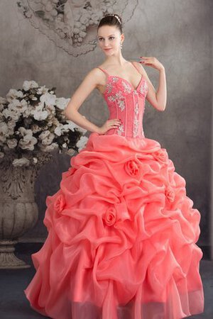 Robe de quinceanera de mode de bal bretelles spaghetti decoration en fleur de lotus - Photo 8