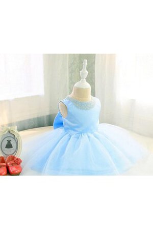 Robe de cortège enfant naturel avec perle de lotus au niveau de genou avec nœud à boucles - Photo 3