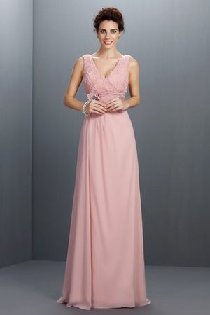 Robe de bal longue avec chiffon fermeutre eclair avec sans manches de traîne courte - Photo 1