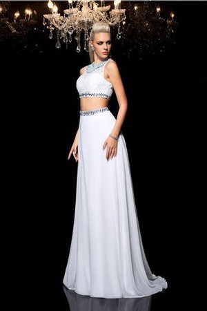 Prinzessin Natürliche Taile Bodenlanges Anständiges Ballkleid aus Chiffon - Bild 5