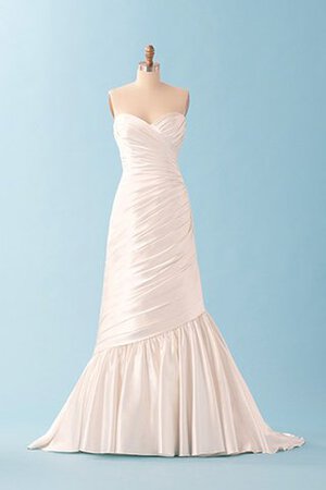 Robe de mariée naturel ruché en taffetas avec sans manches entrecroisé - Photo 3