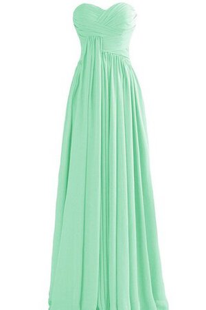 Robe demoiselle d'honneur naturel a-ligne en chiffon ruché - Photo 1