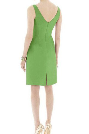 Robe demoiselle d'honneur plissage en satin maillot ruché de col en v - Photo 2