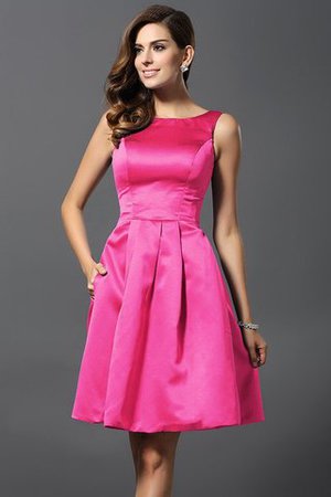 Prinzessin Satin A-Linie Knielanges Brautjungfernkleid mit Natürlicher Taille - Bild 11