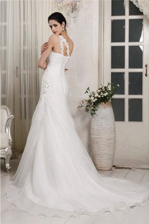 Abito da Sposa in Organza con Perline Semplice Allacciato con Applique - Foto 2