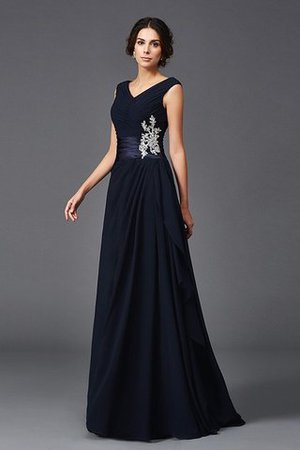 Chiffon Reißverschluss Normale Taille Anständiges Bodenlanges Brautmutterkleid - Bild 3