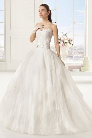 Robe de mariée plissé de mode de bal fermeutre eclair de traîne courte de col en cœur - Photo 1