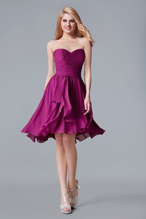 Abito Homecoming senza spalline con Increspature con Piega Cuore in Chiffon Corto - Foto 1