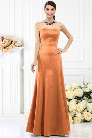 Robe demoiselle d'honneur longue de fourreau de bustier avec zip en satin - Photo 18