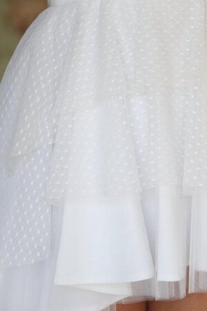 Robe de mariée naturel simple haut bas a-ligne avec gradins - Photo 5