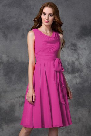 Abito da Damigella Naturale Principessa in Chiffon A-Line Cerniera - Foto 11