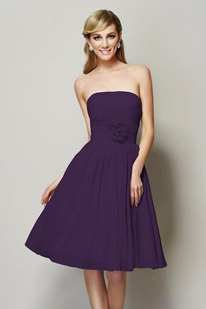 Robe demoiselle d'honneur courte avec chiffon de bustier avec zip a-ligne - Photo 11