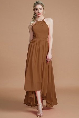 Robe demoiselle d'honneur naturel avec sans manches de princesse dénudé a-ligne - Photo 9