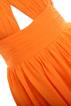 Ärmellos Chiffon Etui trägerlos ausgefallenes konservatives Abendkleid - Bild 4