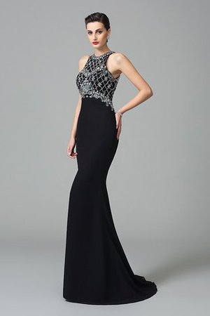 Meerjungfrau Stil Juwel Ausschnitt Chiffon Anständiges Ballkleid mit Reißverschluss - Bild 4