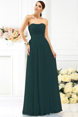 Vestido de Dama de Honor de Sin mangas de Largo de Escote sin tirantes de Plisado - Foto 9