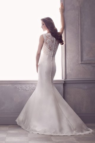 Vestido de Novia en Encaje de Sin mangas de Sin cintura de Cola Barriba de Pura espalda - Foto 2