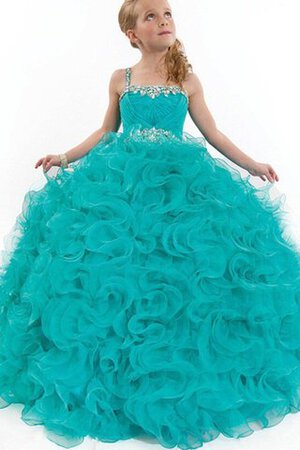 Ärmelloses Paillettenbesetztes A-Line Blumenmädchenkleid mit Rüschen - Bild 1