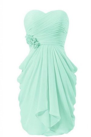 A linie natürliche Taile Chiffon mini Brautjungfernkleid mit Reißverschluss - Bild 1
