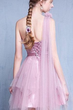 Ewiges Tüll Ein Schulter Ärmelloses schlichtes Brautjungfernkleid mit Gürtel - Bild 2