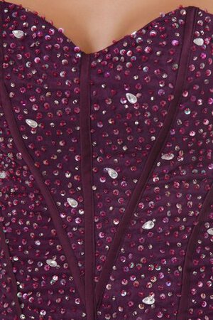 Perlenbesetztes A Linie Organza Herz-Ausschnitt Jugendweihekleid mit Rüschen - Bild 4