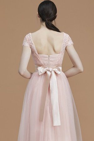 Vestido de Dama de Honor de Corte princesa de Corte-A de Manga corta - Foto 7