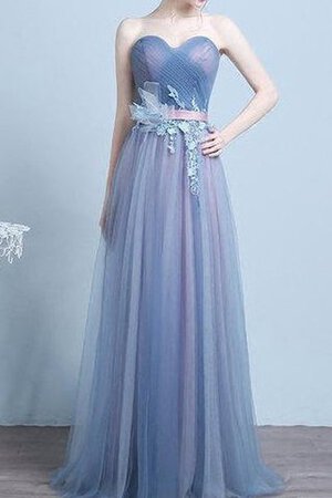 Ärmellos plissiertes Vintage romantisches Brautjungfernkleid mit Sweep zug aus Tüll - Bild 1