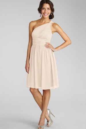 Ein Schulter trägerloser Ausschnitt Chiffon A-Line mini Brautjungfernkleid - Bild 22