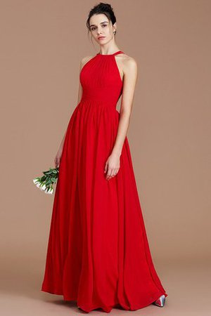 Normale Taille A-Linie Prinzessin Gerüschtes Bodenlanges Brautjungfernkleid - Bild 2