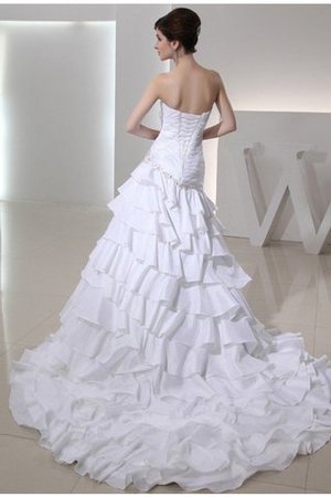 Abito da Sposa Alta Vita A-Line Senza Maniche in Taffeta Principessa - Foto 2