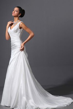 Robe de mariée sexy avec sans manches avec lacets de col en v ruché - Photo 2