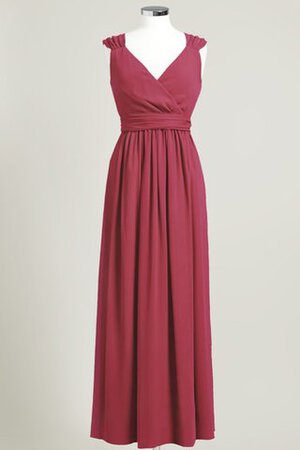 V-Ausschnitt Chiffon prächtiges Brautjungfernkleid mit gekappten Ärmeln - Bild 4