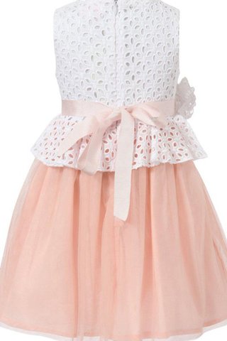 Robe de cortège enfant col u profond a-ligne en tulle manche nulle - Photo 2