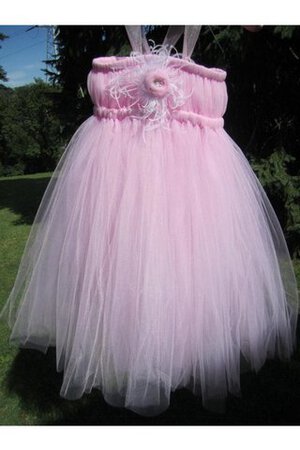 Abito da Cerimonia Bambini Conotta con Fiocco con Piega Ball Gown Senza Maniche A Terra - Foto 2