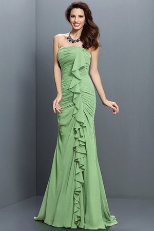 Meerjungfrau Stil Ärmelloses Chiffon Bodenlanges Brautjungfernkleid mit Empire Taille - Bild 25